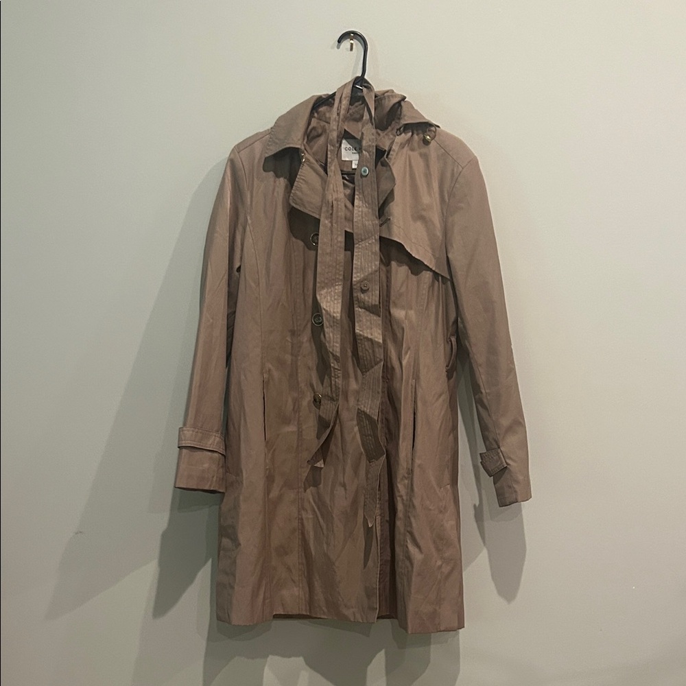 Cole Haan Women's Taupe Trench Coat with Hood